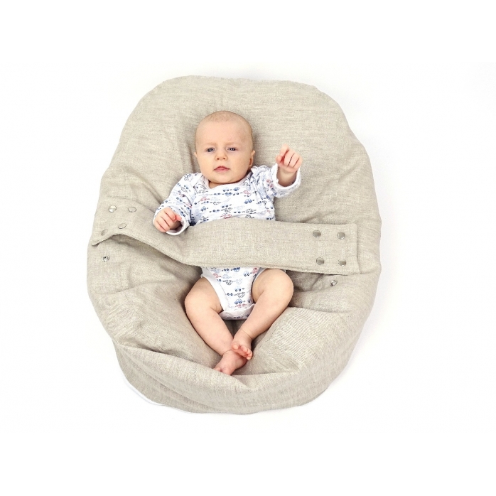 Pelíšek pro miminka, kojenecký relaxační polštář PŘÍRODNÍ LEN