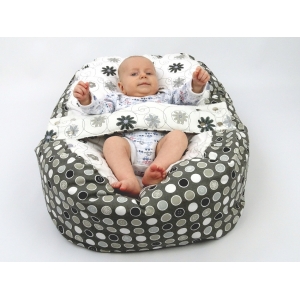 Pelíšek pro miminka, kojenecký relaxační polštář LOUKA šedá 2