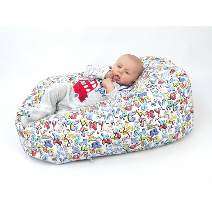 Pelíšek pro miminka, kojenecký relaxační polštář GRAFITTI 3