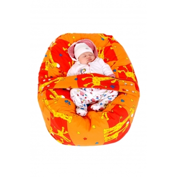 Pelíšek pro miminko, kojenecký relaxační polštář ŽIRAFA oranžová 