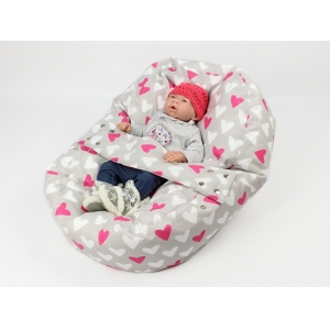 Pelíšek pro miminko Srdce růžové, 100% bavlna